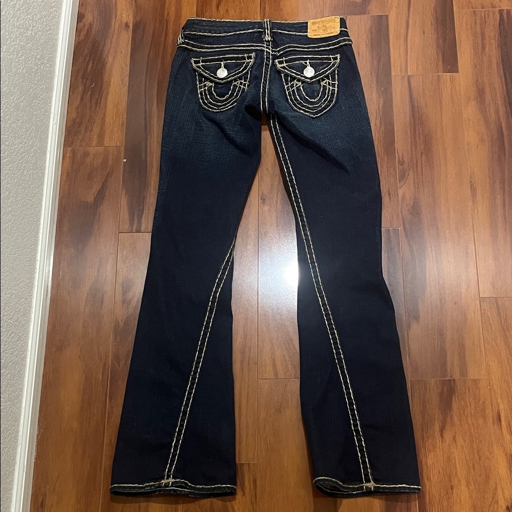 True Religion Dark Indigo Flare Jeans - Picture 10 of 11